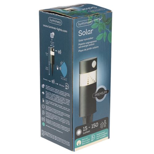 Lampe solaire de jardin avec détecteur de mouvement, LED, 34 cm | Floristik24.fr