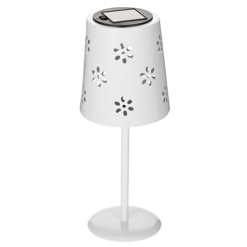 Lampe solaire de table à motif floral pour éclairer un balcon, une terrasse ou un jardin, 28 cm