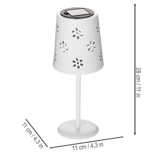 Article Lampe solaire de table à motif floral pour éclairer un balcon, une terrasse ou un jardin, 28 cm