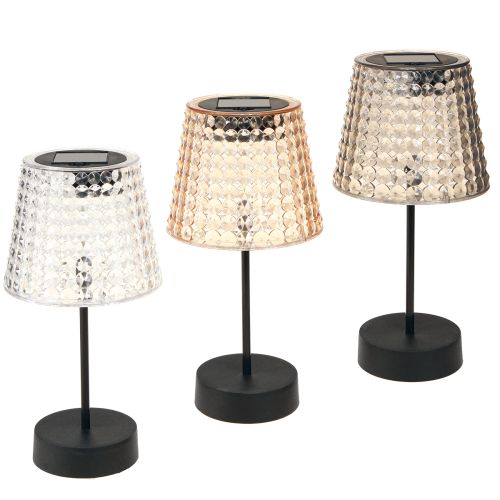 Floristik24 Lampes de table solaires LED avec minuterie marron clair H25cm 3pcs