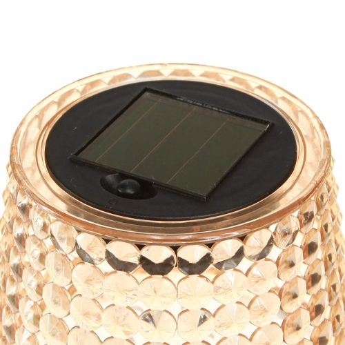 Floristik24 Lampes de table solaires LED avec minuterie marron clair H25cm 3pcs