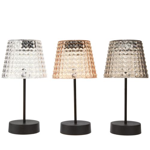 Floristik24 Lampes de table solaires LED avec minuterie marron clair H25cm 3pcs
