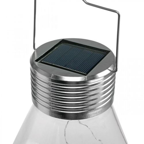 Floristik24 Lampe Solaire Diamant Lanterne de Balcon Luminaire LED Décoration de Jardin Blanc Chaud H31cm Ø22cm