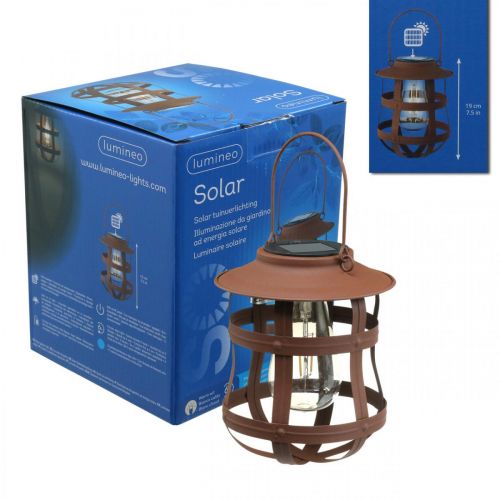 Floristik24 Lampe décorative, lampe pour le jardin, lanterne solaire blanc chaud Ø15cm H18cm