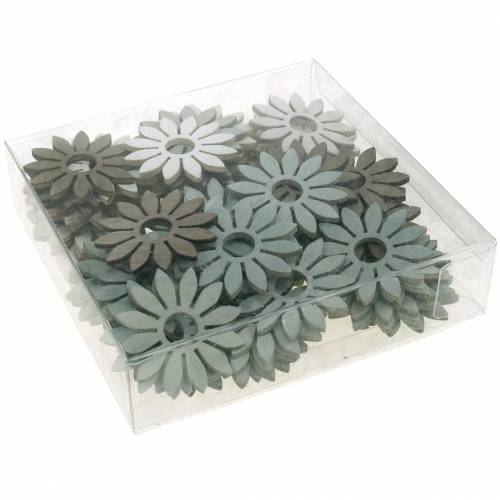 Floristik24 Fleurs d&#39;été décoration en bois fleurs marron, gris clair, blanc décoration dispersée 72 pièces