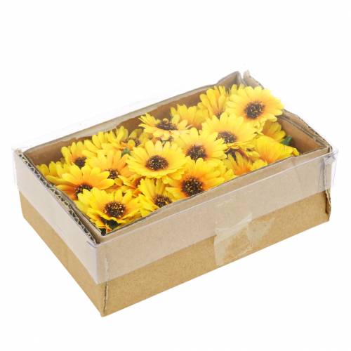 Floristik24 Décor épars têtes de tournesol jaune Ø3.3cm 100p