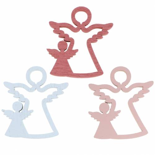 Floristik24 Décoration à disperser ange rose/blanc 24 pcs