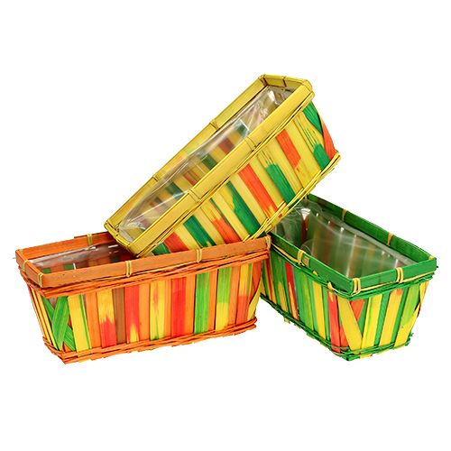 Floristik24 Panier à chips carré multicolore 25cm 9 pcs