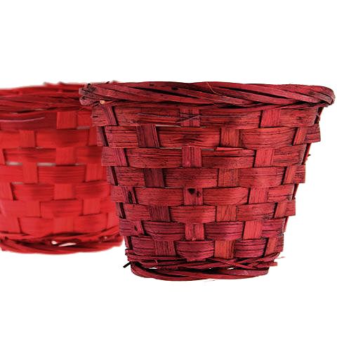 Floristik24 Panier à copeaux rouge foncé et clair Ø12cm 10pcs