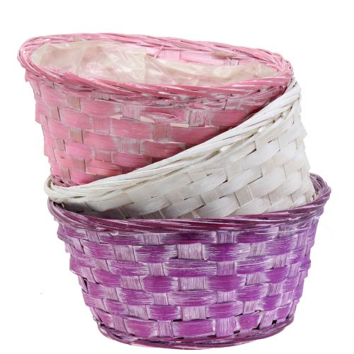 Bol à chips rond violet/blanc/rose Ø19cm 8 pcs