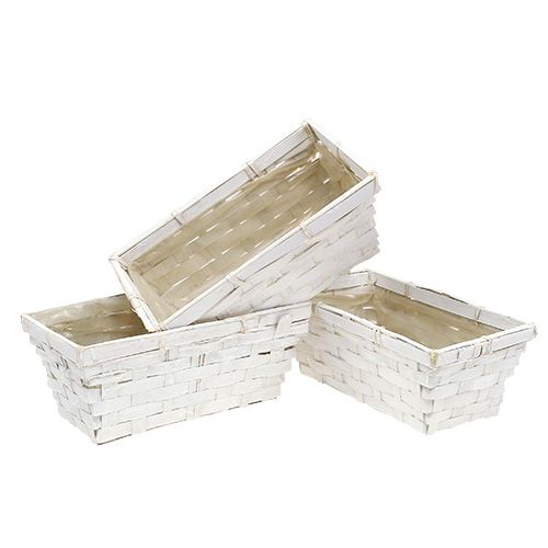 Set de paniers à chips carré blanchi 20cm x 11cm 8 pièces