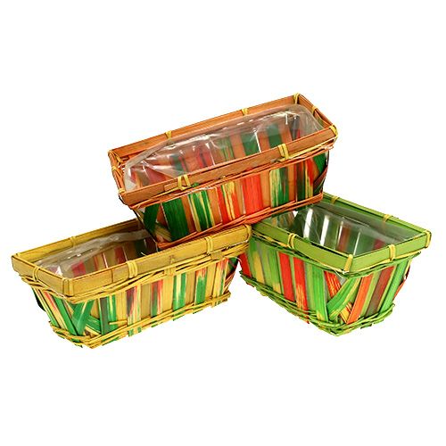 Floristik24 Set panier chips, carré, multicolore 12pcs 20cm x 11cm