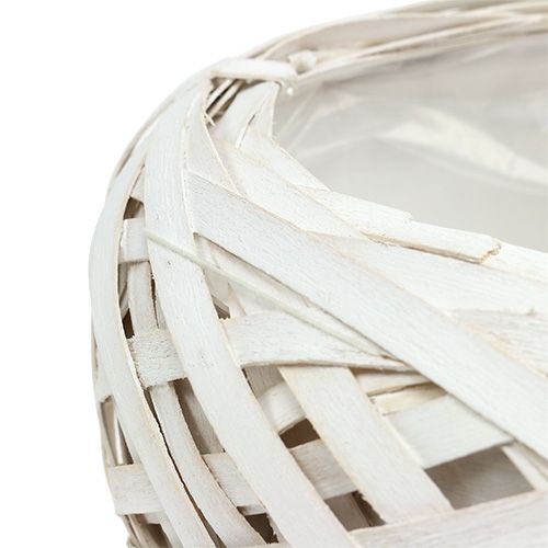 Floristik24 Corbeille blanche en sangles tressées Ø 25 cm H. 10 cm