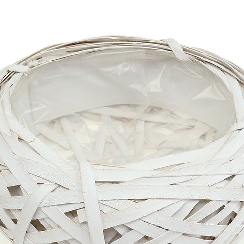 Floristik24 Corbeille blanche en sangles tressées Ø 25 cm H. 10 cm