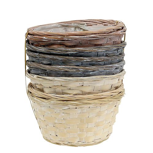 Article Bac à copeaux panier à plantes rond Ø20cm blanc/gris/marron 8 pcs