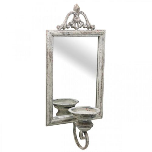 Article Miroir look antique avec bougeoir shabby chic H50cm