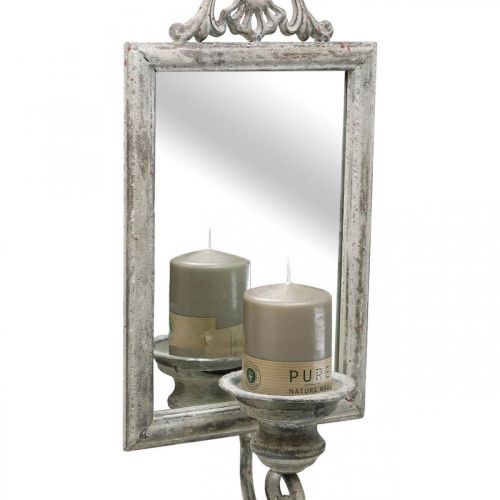 Article Miroir look antique avec bougeoir shabby chic H50cm