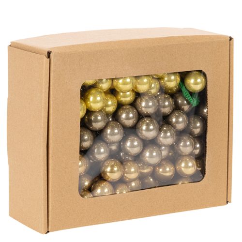 Boules de Noël miniatures sur fil 20 mm en plastique couleurs cuivre, orange et or – Lot de 140 | Floristik24.fr