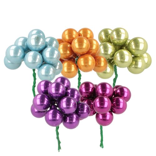 Boules de Noël miniatures en verre sur fil, 25 mm, couleurs variées, lot de 140 pièces acheter | Floristik24.fr