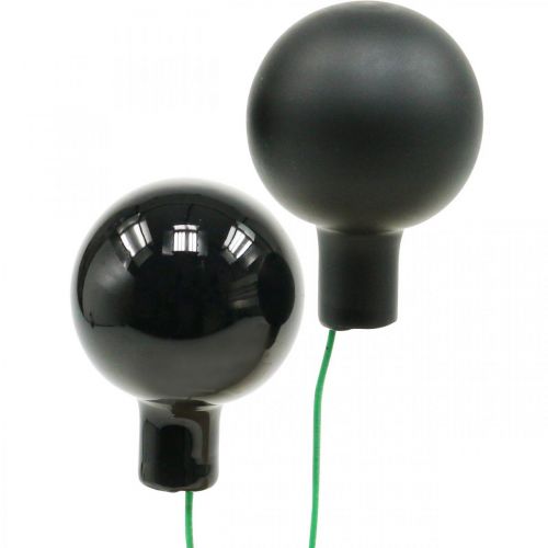 Article Mini boules de Noël sur fil verre noir Ø25mm 140 pcs