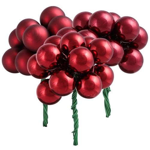 Article Boules de verre en fil de baies miroir Bordeaux mix Ø20mm 140 pcs