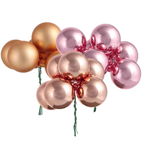 Article Miroir baies boules de verre fil rose abricot Ø40mm 32 pcs