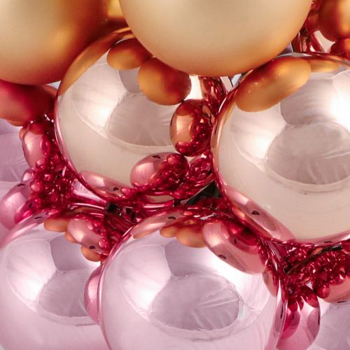 Article Miroir baies boules de verre fil rose abricot Ø40mm 32 pcs