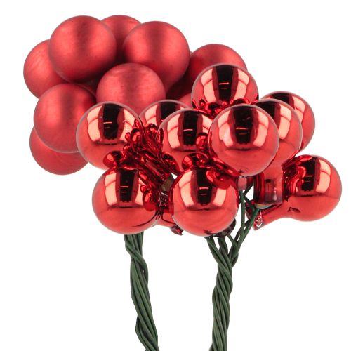 Floristik24 Baies miroir rouge mat, brillant Ø1,5cm 140 pcs