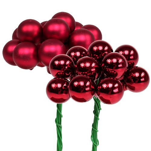 Floristik24 Mélange de baies rouges miroir Ø25mm 140 pcs