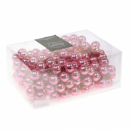 Floristik24 Mini-boules de Noël Verre Rose Ø2cm 144pcs