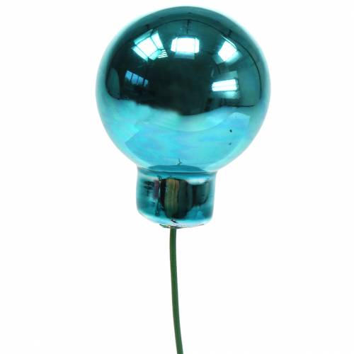 Floristik24 Miroir décoration de Noël baies verre turquoise Ø2cm 144p