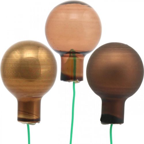 Floristik24 Mini boules de Noël verre marron miroir baies Ø20mm mix 140p