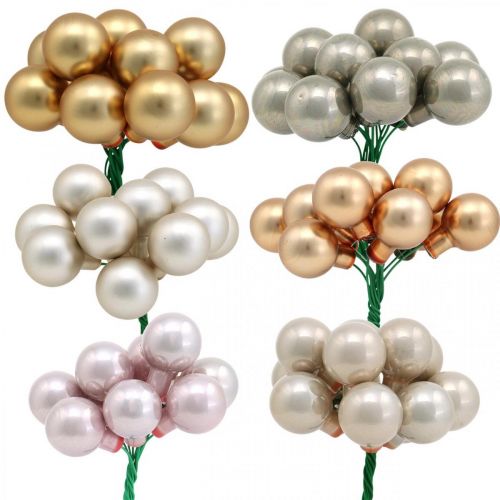 Floristik24 Mini boule de Noël verre métallisé baies miroir Ø20mm 140pcs