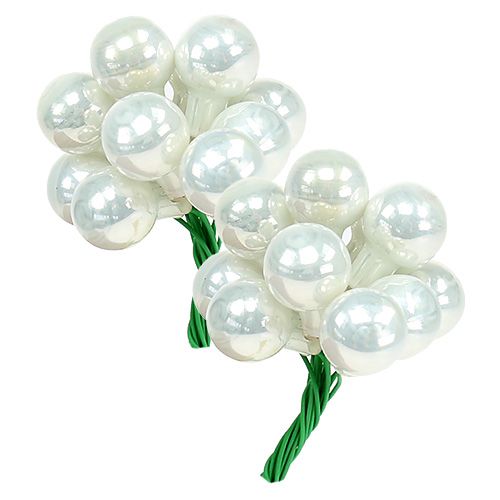 Floristik24 Baies miroir Ø2cm émail blanc 140 pcs