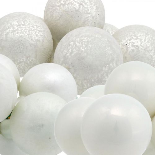 Floristik24 Mini boule de Noël miroir baies blanches verre Ø40mm mix 32pcs