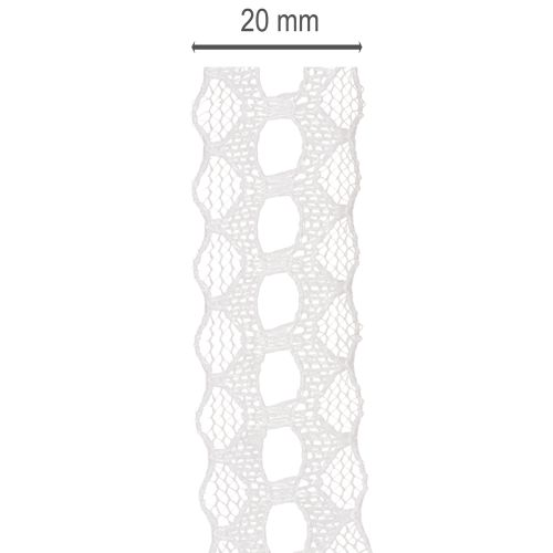 Zibeline décorative en coton blanc avec bordure fine 25mm x 10m | Floristik24.fr