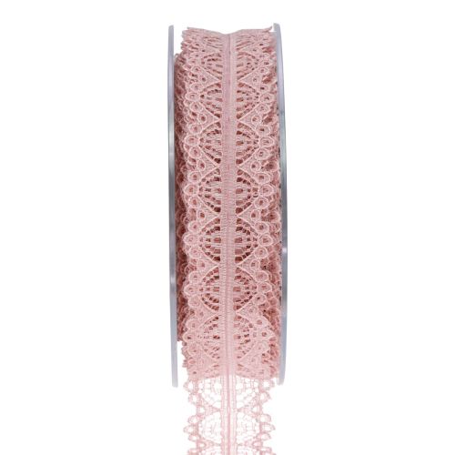 Floristik24 Ruban dentelle ruban cadeau ruban dentelle vieux rose 26mm 20m
