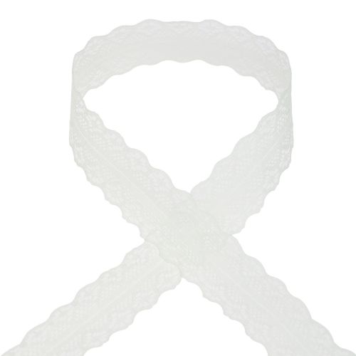 Floristik24 Ruban dentelle ruban cadeau crème ruban décoratif 28mm 20m