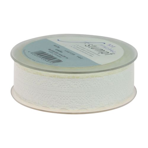 Floristik24 Ruban dentelle ruban cadeau crème ruban décoratif 28mm 20m