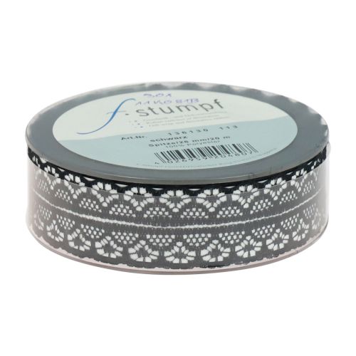 Article Ruban dentelle ruban cadeau ruban noir dentelle 28mm 20m