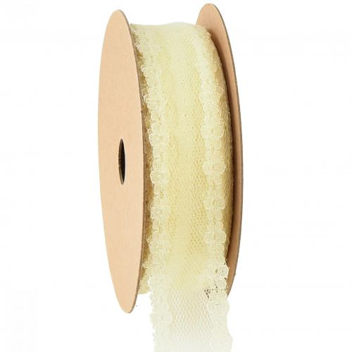 Article Ruban dentelle ruban de mariage ruban décoratif dentelle jaune 20mm 20m