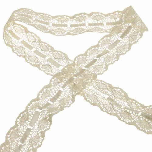 Ruban dentelle bordure dentelle ruban déco dentelle crème 25mm 15m