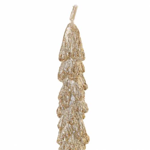 Floristik24 Bougies coniques sapin doré métallisé 30mm × 260mm 2pcs