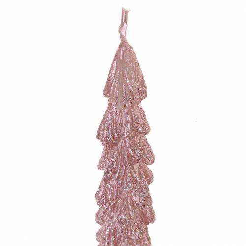 Floristik24 Bougies pointues rose sapin métallisé 30mm × 260mm 2pcs
