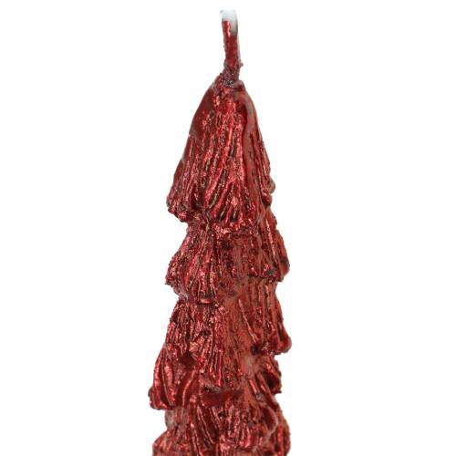 Floristik24 Bougies coniques sapin rouge 30mm × 260mm 2pcs