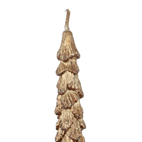 Floristik24 Bougies coniques Bougies métalliques marron Bougies de Noël 25cm 2pcs