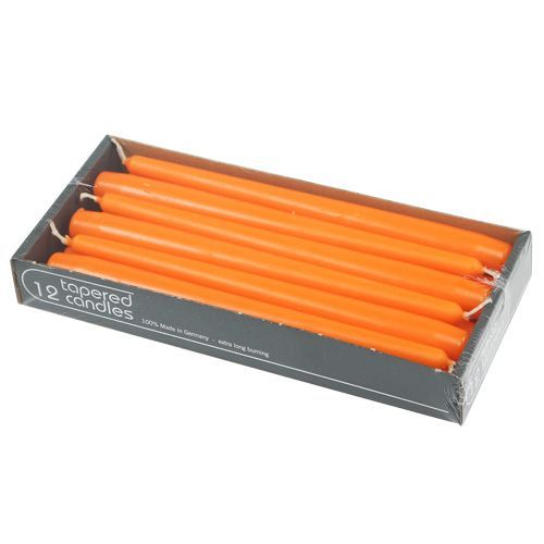 Floristik24 Bougies coniques 250/23 Orange 12pcs