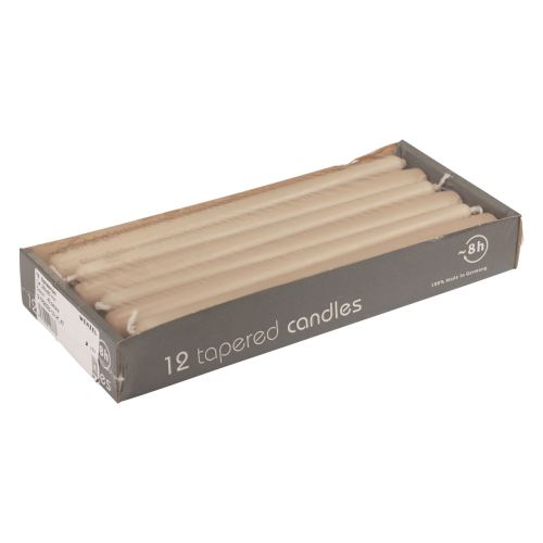 Floristik24 Bougies coniques Bougies Wenzel beige 250/23mm 12 pcs