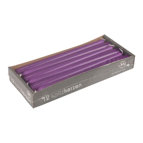 Floristik24 Bougies coniques Bougies Wenzel violet 250/23mm 12 pcs