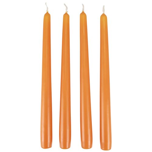 Bougies coniques, bougies bâtons, bougies Wenzel, orange, 250/23 mm, 12 pièces